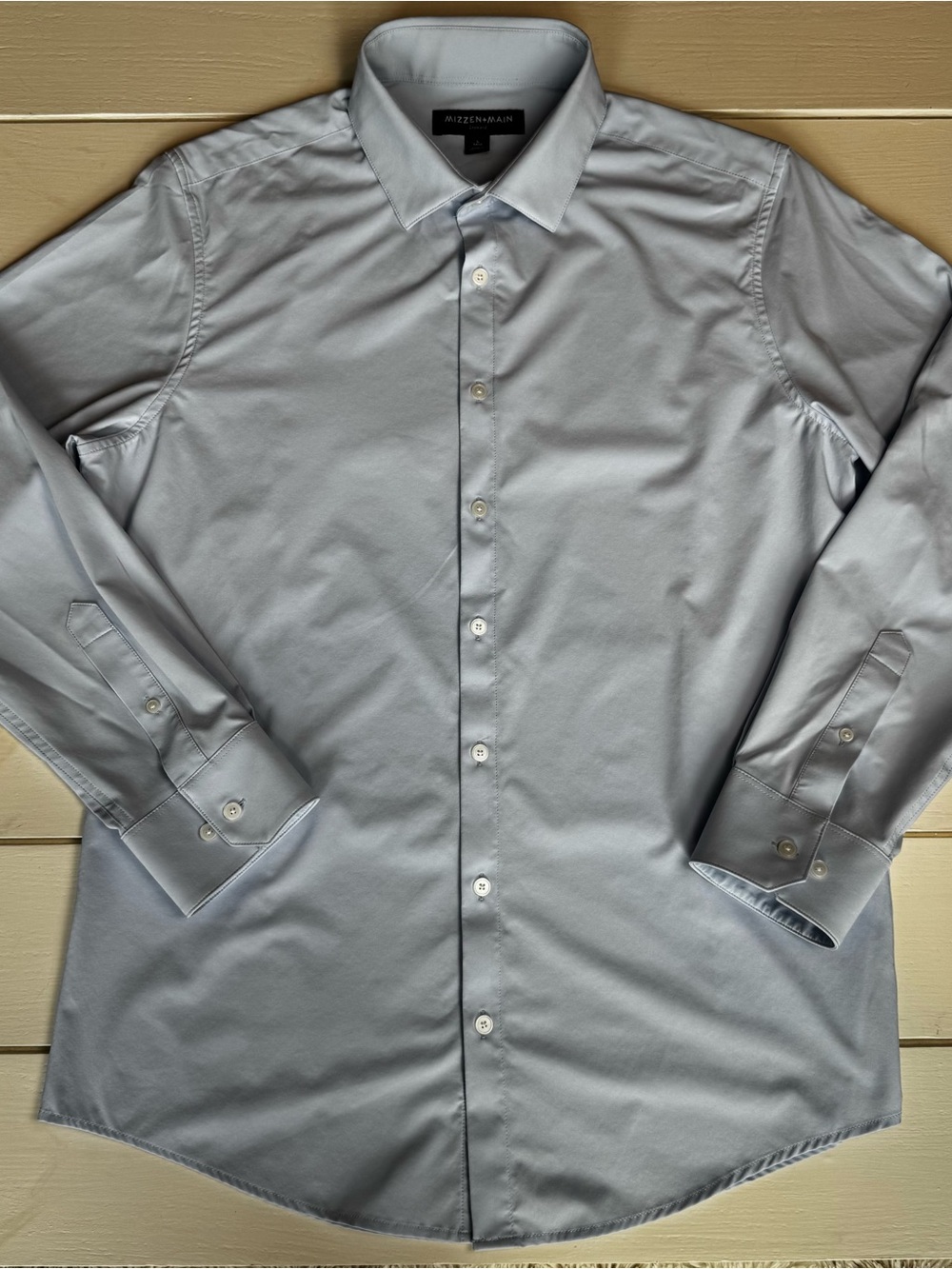Mizzen+Main Light Blue Men's Leeward Performance Trim Fit Dress Shirt